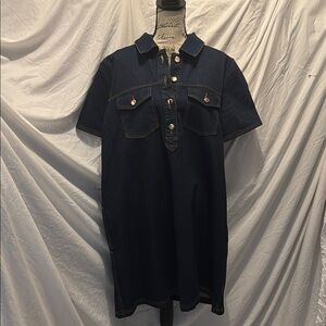 LOFT Dark Blue Denim Mini Dress